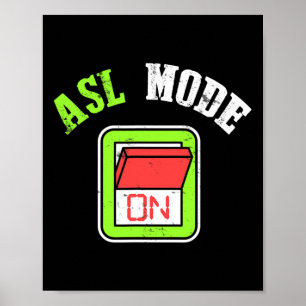 Póster Lenguaje Rótulo americano ASL Im Deaf Awareness