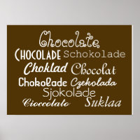 Lenguas de Poster de chocolate 28" x 20", (mate)
