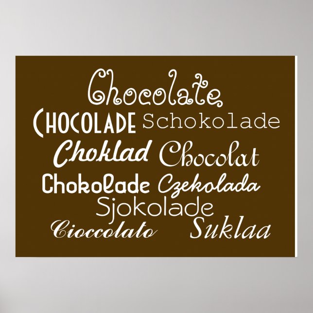 Póster Lenguas de Poster de chocolate 28" x 20", (mate) (Frente)
