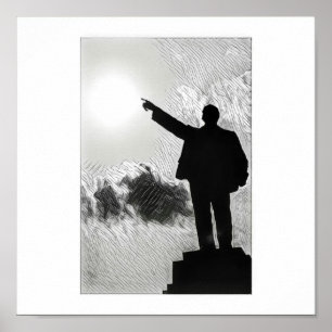 Póster Lenin estilizado señala el camino Poster