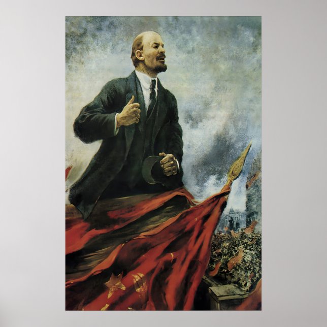 Póster Lenin Portrait Soviet Propaganda Poster - CCCP (Frente)
