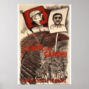 Póster Lenin y Gandhi