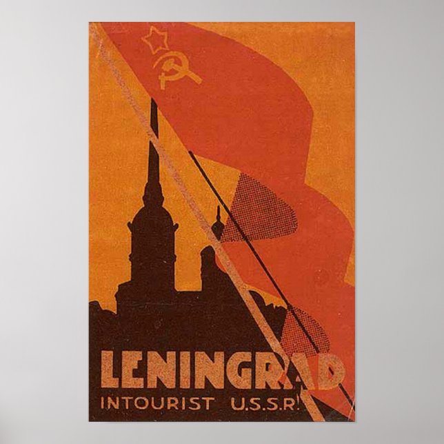 Póster Leningrado USSR Rusia Soviética Viaje ruso (Frente)