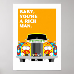 Póster Lennon Classic Pintado Psicodélico Poster de coche