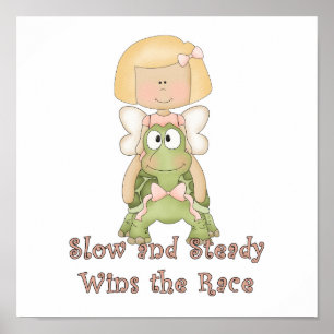 Póster Lenta y estable gana carrera