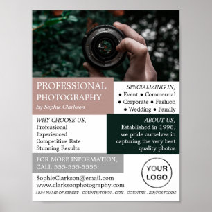 Póster Lente de cámara, fotografía, alquiler de fotógrafo