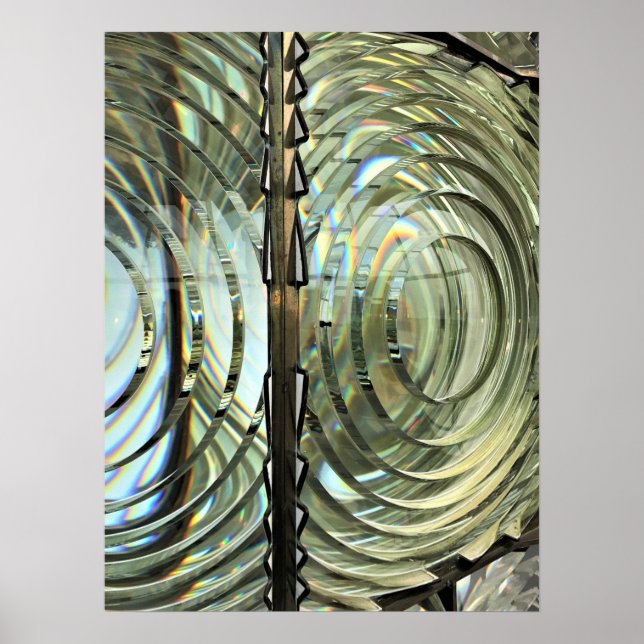 Póster Lente de Fresnel, Faro de Cape Blanco, Costa de Or (Frente)