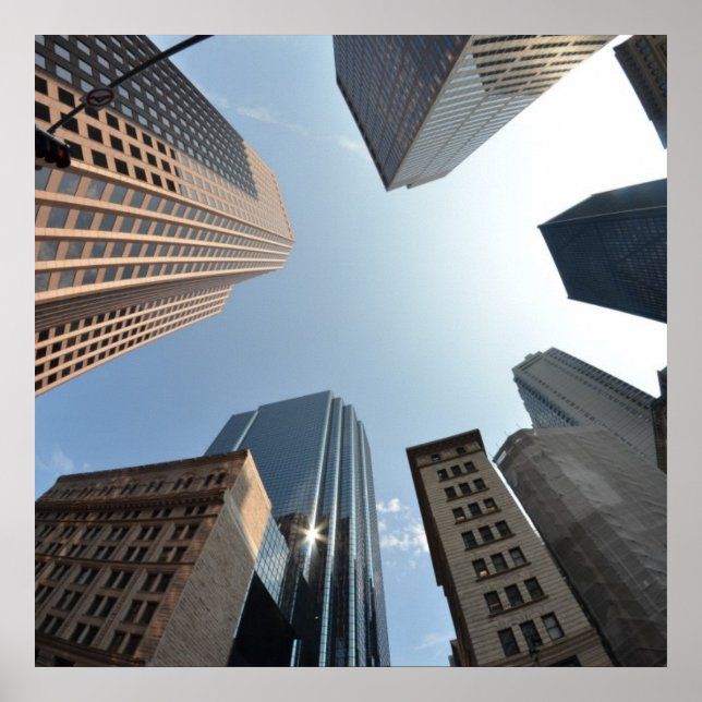 Póster Lente de ojos de pez de la construcción, Boston, E (Frente)