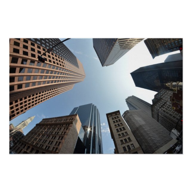 Póster Lente de ojos de pez de la construcción, Boston, E (Anverso)