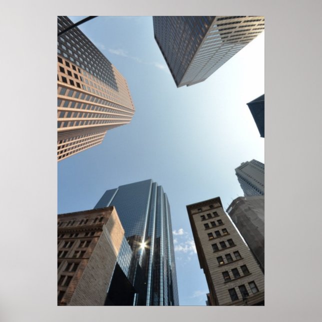 Póster Lente de ojos de pez de la construcción, Boston, E (Frente)