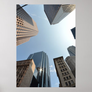 Póster Lente de ojos de pez de la construcción, Boston, E