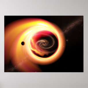 Póster Lente gravitacional: Black Hole y Vía Láctea