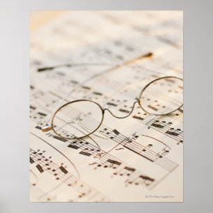 Póster Lentes en partitura