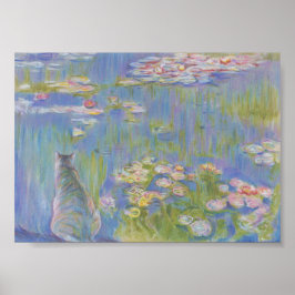 Póster Lentira de agua y gato Oscar-Claude Monet