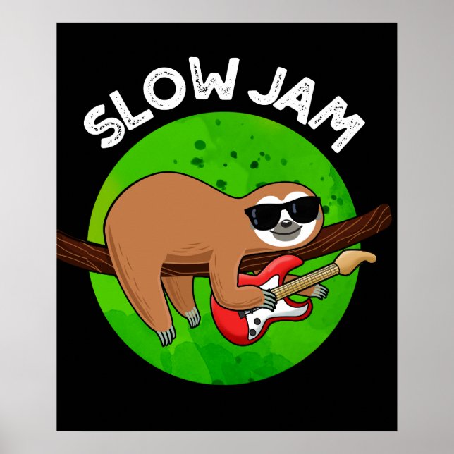 Póster Lento Jam Funny Music Animal Pun Dark BG (Frente)