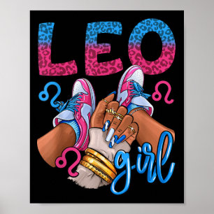 Póster Leo Black Chica Birday Women Sneakers Nails Zodia
