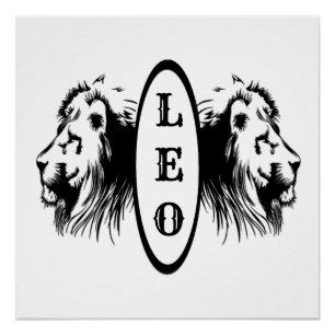 Póster Leo el León Bookending Zodiac