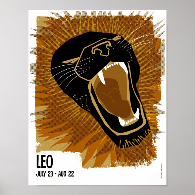 Póster Leo el León Zodiaco (Frente)
