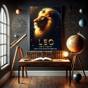 Póster Leo el Poster celestial del León Zodiaco