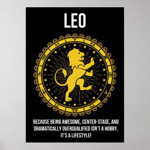 Póster Leo - Horóscopo, humor gracioso del Rótulo Zodiaco