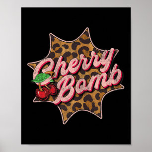 Póster Leo Look Vintage Retro Cherry Bomb Tattoo Rockabil