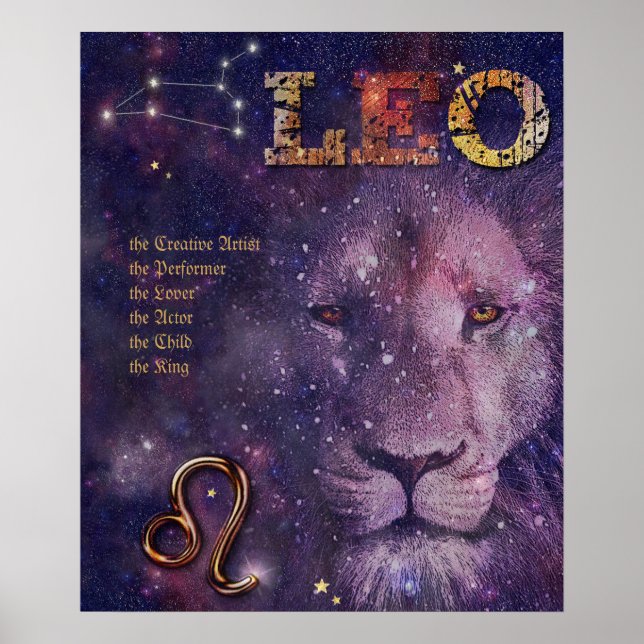 Póster Leo ♌ Poster (personalizable) (Frente)