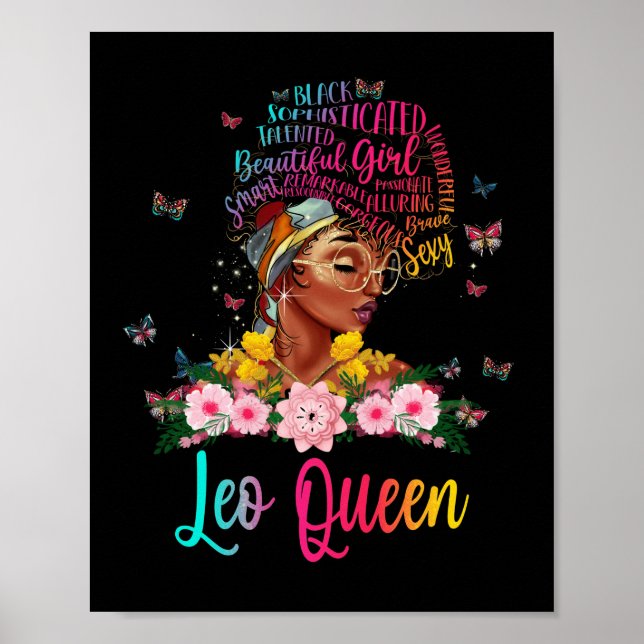 Póster Leo Queen Black Women Persistent Beautiful (Frente)