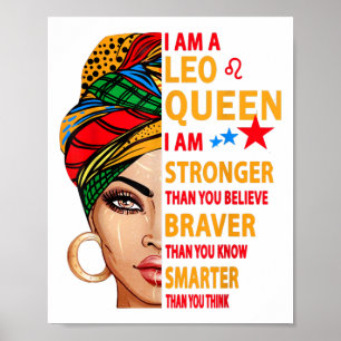 Póster Leo queen soy un regalo de cumpleaños más fuerte y
