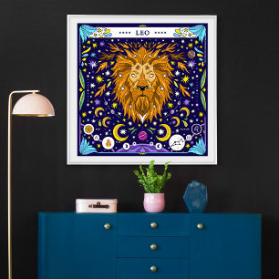Póster Leo: “Rugido Regio” Zodiaco