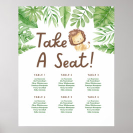 Póster Leo Safari Baby Shower Seating Poster