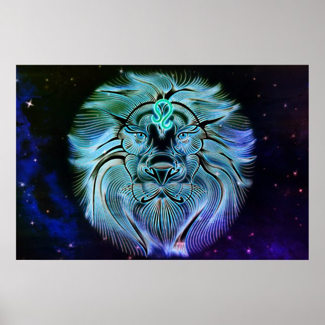 Póster leo the lion zodiac poster (Frente)