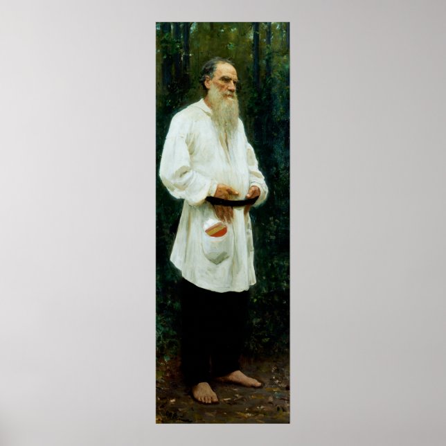 Póster Leo Tolstoy descalzo por Ilya Repin (Frente)