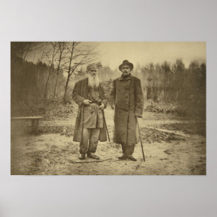 Póster Leo Tolstoy y el autor Maxim Gorky