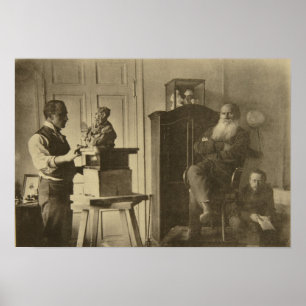 Póster Leo Tolstoy y el escultor Príncipe Paolo