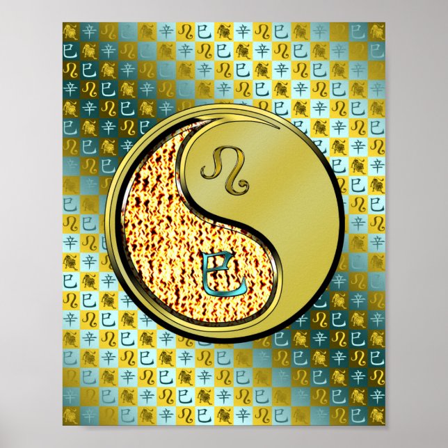 Póster Leo y la serpiente Metalizado (Frente)