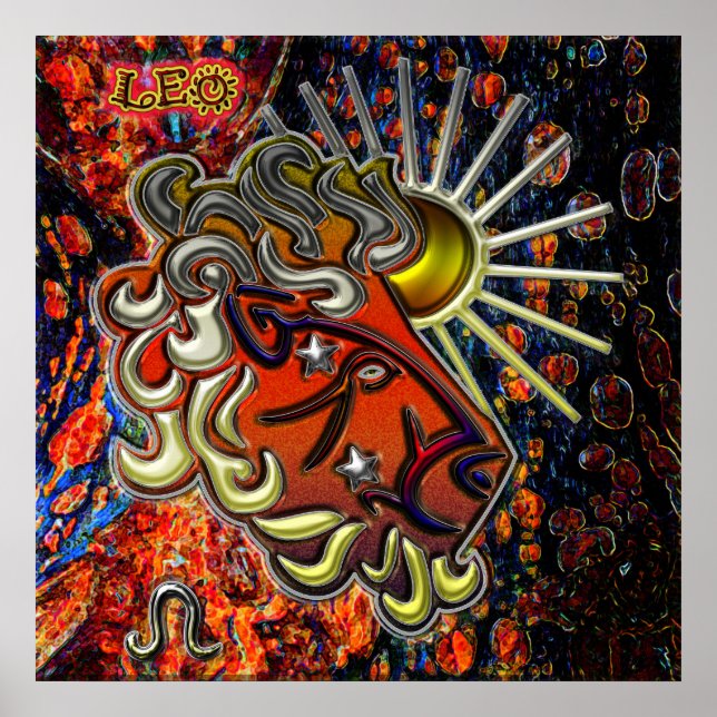 Póster Leo Zodiac Art (Frente)