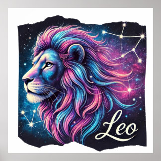 Póster Leo Zodiac Constellation Art Print