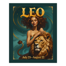 Póster Leo Zodiac Julio Agosto León de cumpleaños