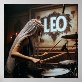 Póster Leo Zodiac Musician Drums