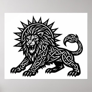 Póster Leo Zodíaco Sol‑Melena León   BurnsInHell