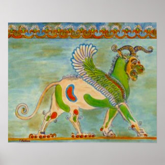 Póster León alado Mesopotamiano por S Ambrose
