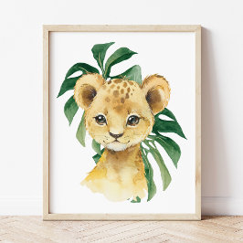 Póster León, animales de la jungla, animales de safari, h