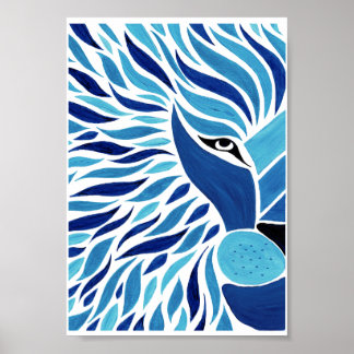 Póster León azul