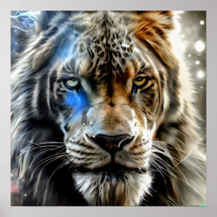 Póster León blanco