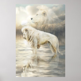 Póster León Blanco - Reflejo Del Poster Del Bella Artes L