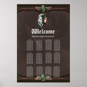 Póster León blanco y mujer