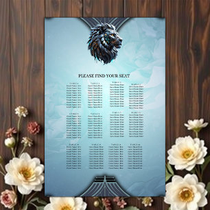 Póster León cibernético La fusión del poder y la tecnolog