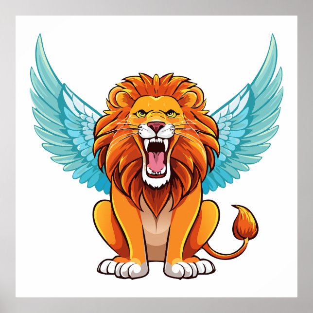 Póster León con alas (Frente)