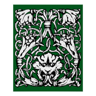 Póster León con entrelazado de principios del siglo XX