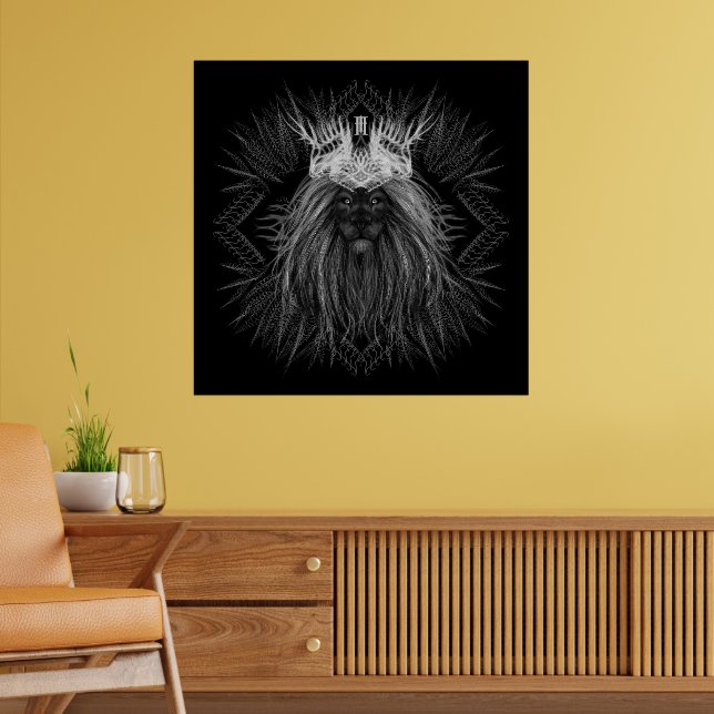 Póster León con monograma de la corona (Salón 2)